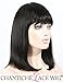 Chantiche New Style Short Bob Light Yaki Human Hair Wigs With Straight Bangs Natural Looking 100% Indian Remy Hair Glueless None Lace Replacement Wigs For Women 14 Inch #1B