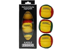 Zeekio Galaxy Juggling Balls - Premium 12 Panel Genuine Leather Balls - 130g - 67mm - Pack of 3, Rasta