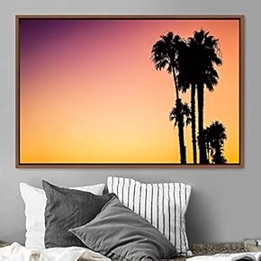 signwin Framed Canvas Wall Art Palm Tree Colorful...