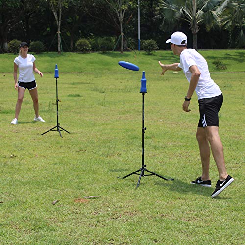 Beersbee Bottle Flying Disc Toss Game, Frisbee Game, Included Portable Carrying Bag, Flying Disc, Telescopic Poles & 2 Bottles, for Children, Teens, Adults, Outdoor Games, Yard Games, and Lawn Games!