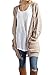Imily Bela Women's Boho Long Sleeve Open Front Chunky Warm Cardigans Pointelle Pullover Sweater Blouses (Medium, Khaki)