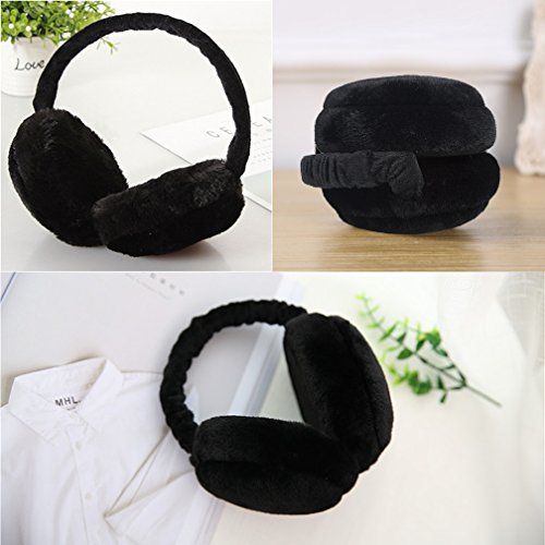 Ear Muffs for Women and Men Warm Plush Foldable Compact Soft Ear Warmers Adjustable Wrap Winter Earmuffs - Thumbnail 7