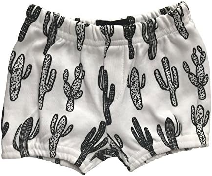 Modern Burlap Organic Cotton Short in Signature Print (B+W Cactus, 12-18 Months)