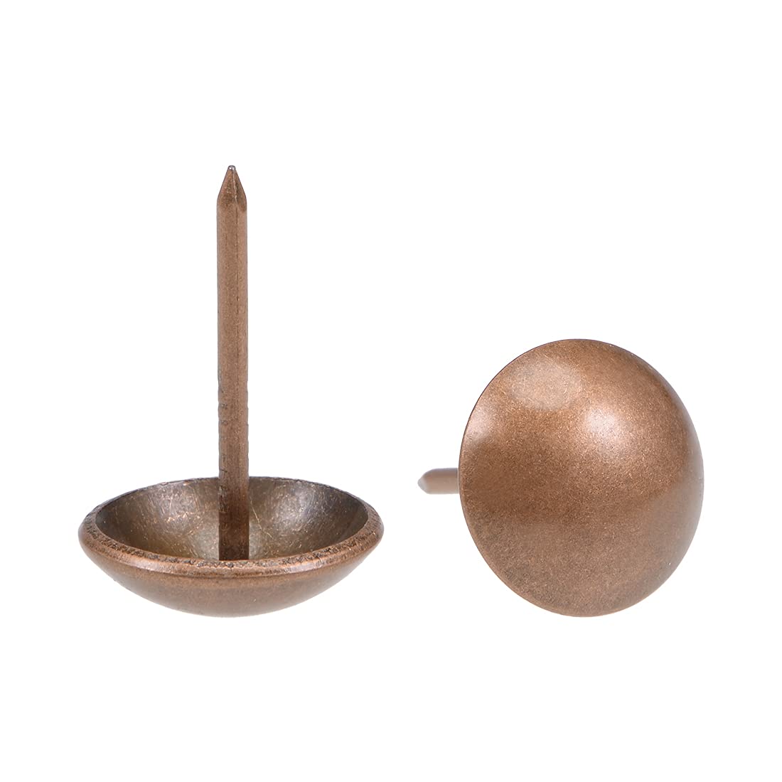 sourcing map Upholstery Nails Tacks 14mm Head Dia Retro Round Thumb Push Pin Copper Tone for Furniture Sofa Headboards,100 Pcs