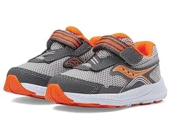 Saucony girls Ride 10 Jr Sneaker, Grey/Blue/Red, 4