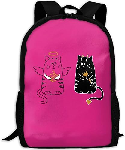 Black White Cats Double Shoulder Backpacks For Adults Traveling Bags Full Print Fashion