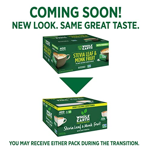 Whole Earth Sweetener Co. Stevia & Monk Fruit Sweetener, Erythritol