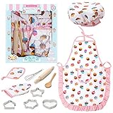 3 otters Kids Chef Role Play Costume Set, 11PCS Toddler Cooking and Baking Set w