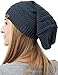 Tough Headwear Slouchy Beanie Hats for Women, Oversized Mens Beanie Hat, Knitted Beanie, Running Gear for Men,Womens Fall Hat Dark Gray
