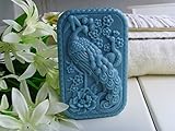Beautiful Rectangular Lucky Peacock Silicone Mold for Soap Art Craft Making