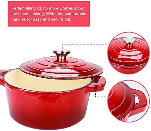 Puricon Cocotte Fonte Ronde, 26 CM Cocotte Polyvalente en Fonte Emaillée Casserole, Conserver Les Valeurs Nutritionnelles et Les Saveurs, Cuisson Plus Sûre et Plus Facile, 5.2 L pour 5-7 Personnes - Cuisine A Vivre Puricon Cocotte Fonte Ronde, 26 CM Cocotte Polyvalente en Fonte Emaillée Casserole, Conserver Les Valeurs Nutritionnelles et Les Saveurs, Cuisson Plus Sûre et Plus Facile, 5.2 L pour 5-7 Personnes