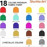 Shuttle Art Fabric Paint Set 18 Colours 60ml Non-Toxic Washable Textile view 2