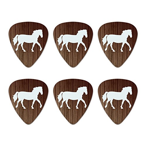 Horse Silhouette Cowboy Western Novelty Guitar Picks Medium Gauge - Set of 6