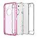 MAXCURY Clear Case, Full Body Protection Heavy Duty Shock Absorption 3 in 1 Silicone Rubber with Hard PC Phone Case Cover No Buit in Screen Protector. (Clear Pink, for iPhone SE2022/2020/8/7/6S/6)