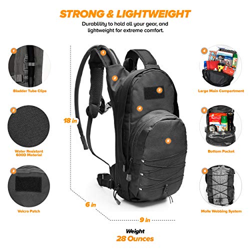 Tactical Molle Hydration Pack Backpack with 3L Water Bladder