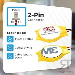 Rome Tech CR2032 CMOS BIOS Battery - Laptop Backup