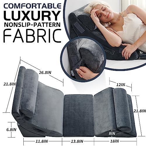 Qirroboni 6PCS Orthopedic Bed Wedge Pillow Set, Adjustable Pillows for