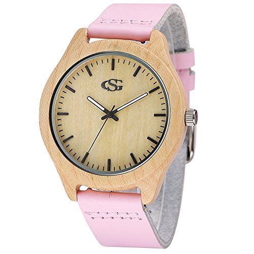 wooden watch leather strap