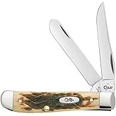 Case XX WR Pocket Knife Amber Bone Mini Trapper Item #013 - (6207 SS) - Length Closed: 3 1/2 Inches …