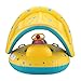 Happon Inflatable Baby Pool Float Baby Float Seat With Sun Canopy Swim Ring Pool Float For 6-36 Months Old Included A Storage Bag Bonus