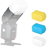 Supon Flash Diffuser for Godox TT520 TT520ii TT560 TT560ii Flash Speedlite （3 Pack White Blue Yellow）