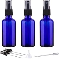 2oz Small Fine Mist Spray Bottles For Essential Oils, Blue Glass Spray Bottle 3 Pack
