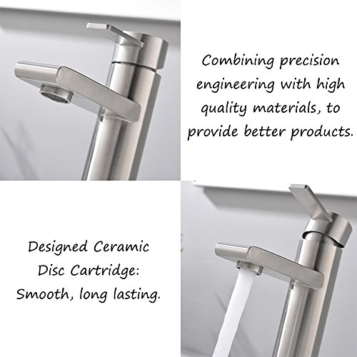 VCCUCINE Modern Commercial Brushed Nickel Single Hole Single Handle Bathroom Faucet, Laundry