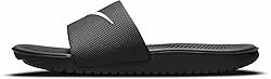 NIKE Kids' Kawa Slide Sandal, Black/White, 3 M US
