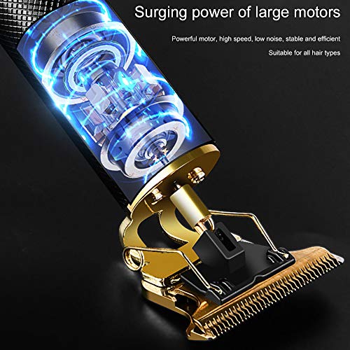 Faraone4w Professional Hair Trimmer for Men, Relief Carving Wireless T-Blade Trimmer with 4 Comb,Professional USB Hair Clipper, Mens Beard Trimmer, Rechargeable Professional Hair Trimmer