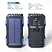 Soluser 25000mAh Portale Solar Power Bank Shockproof/Dustproof 2.1A USB Output Battery Bank, Outdoor Solar Charger Phone External Battery Chargers with Strong LED Light for cellphones