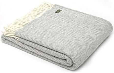 Herringbone Pure New Wool Blanket Throw Silver Grey By Tweedmill Amazon De Kuche Haushalt