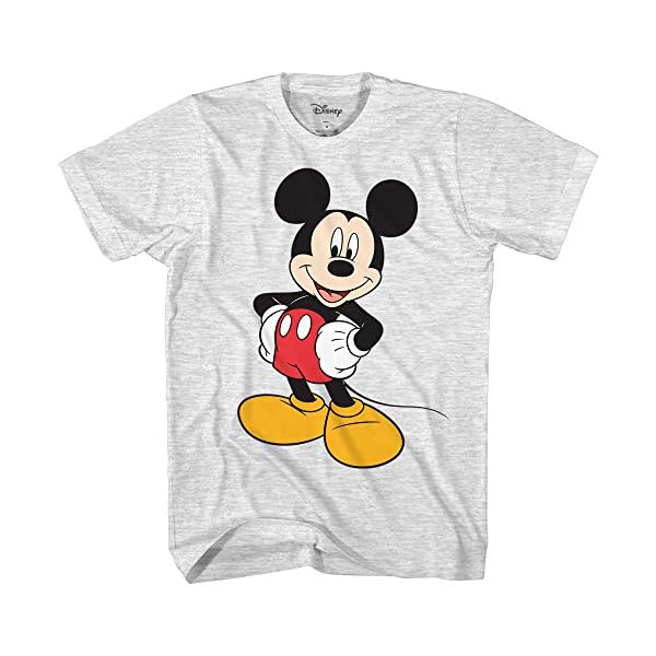 Disney Men's Classic Mickey Mouse Wash T-Shirt (Ash Heather,X-Large)
