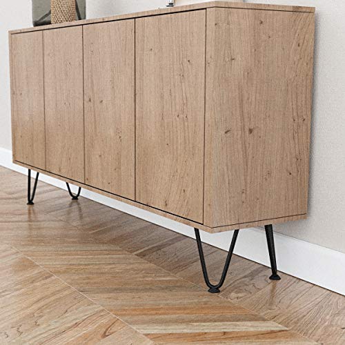 Genius Iron 6" Furniture Hairpin Legs, 3/8" Thick Set of 4, for TV Stand,Sofa Cabinet,Night Stands,etc