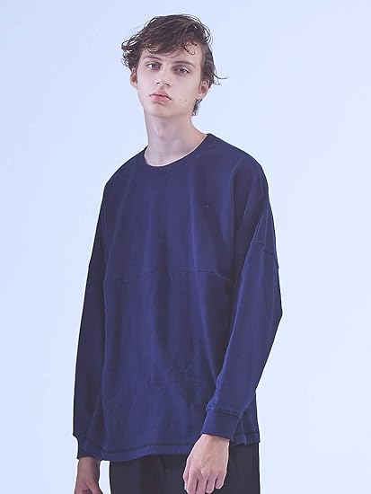 Amazon アバハウス Abahouse トップス Myself Abahouse ピーチ起毛フットボールtシャツ メンズ ネイビー M Tシャツ カットソー 通販