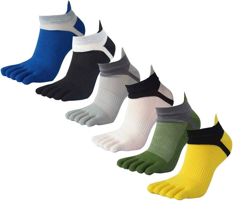 5 Paires Chaussettes 5 Doigts Homme - Coton Sport Respirant Pour Course Et Fitness