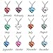 Always in My Heart 12 Birthstone Crystal Urn Necklace Heart Memorial Keepsake Pendant Ash Holder Cremation Jewelry for Ashes (Lucky-Engraving)