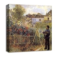 Canvas Wall Art Vase of Flowers by Pierre-Auguste Renoir Canvas Prints Home Artwork Decoration for Living Room,Bedroom - 12x12 inches