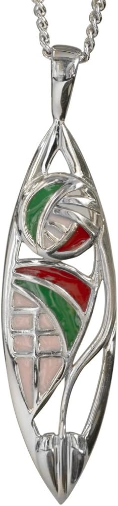 291 Charles Rennie Mackintosh Enamel Set Silver Necklace- Montage