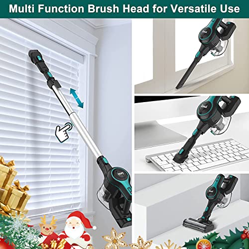 INSE Cordless Vacuum Cleaner, 23Kpa Powerful Suction Stick Vacuum with 45min Max Long Runtime