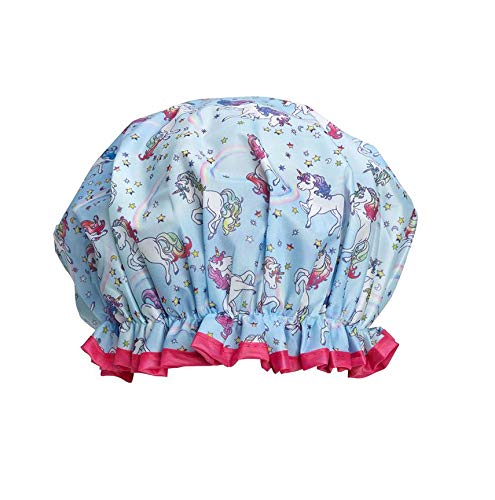 Bodylife Shower Cap Reusable Bath Cap Dual layered Waterproof Unicorn 27cm
