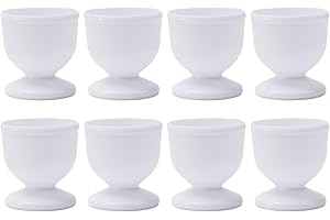 Plastic Egg Cup Set for Hard and Soft Boiled Eggs, White Egg Serving Cups Holder for Kitchen Breakfast, Family Use Egg Access