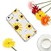 GUAGUA iPhone 6S Case iPhone 6 Case Clear Sunflower Flowers Floral Printed Three Layer Hybrid Hard Plastic Soft Rubber Cover Shockproof Protective Phone Case for iPhone 6/6S Transparent Yellow