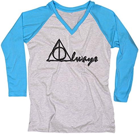 Harry Potter T-Shirt Harry Potter Always shirt Long Sleeve Baseball Raglan X-Large With Everytees Rhinestone Hair Band