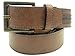 Men's Brown Two-Tone Belt With Contrast Logo Patch, Brown, 34