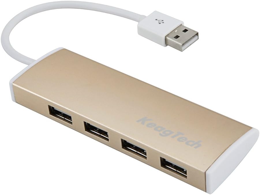 Ultra Slim 4-Port USB 2.0 Data Hub with Aluminum Shell by KeagTech