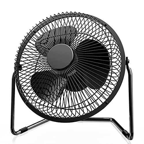 EasyAcc Battery Powered Fan, 9 Inch USB Desk Fan 5200 Capacity 16 Hours Powerful Airflow Portable Fan Wood Stove Fan 4 Speeds Cooling Silent Fireplace Fan for Home Office Outdoor Tent Camping