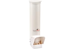 Royal Rooster Automatic Chicken Feeder with Gravity Feed Dispenser - 7lb Feeder for Chickens, Chicks & Mixed Poultry - Hanging Chicken Poultry Feeder - Auto PVC Chicken Poultry Feeder with Rain Cover