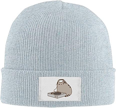 Unisex Pusheen Cat DJ Anime Beanie Cap Fleece Cap Slouchy Beanie