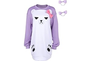 POYMIUM Anime Cosplay Mira Costume Kpops Pajamas Mira Purple Bear Hoodies Adults Womens Halloween Outfits