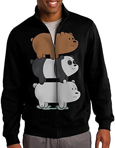 Jhgjsdgk We Bare Bears Men's Sportswear Hoodie Jacket Black XL